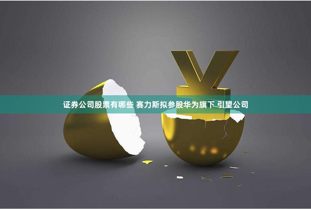 证券公司股票有哪些 赛力斯拟参股华为旗下 引望公司